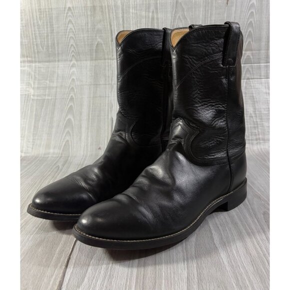 Justin Boots Other - Justin 3133 Leather Roper Cowboy Boots 10.5 D color black USA